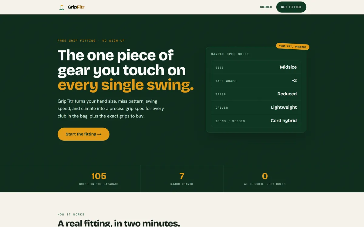 GripFitr — screenshot of the live site